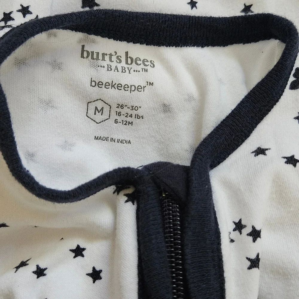 Burt's Bees Baby Beekeeper‎ Sleep Sack Medium 6-12M Organic Cotton Navy Stars